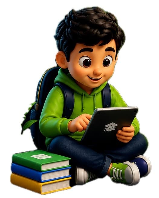 Student reading a book