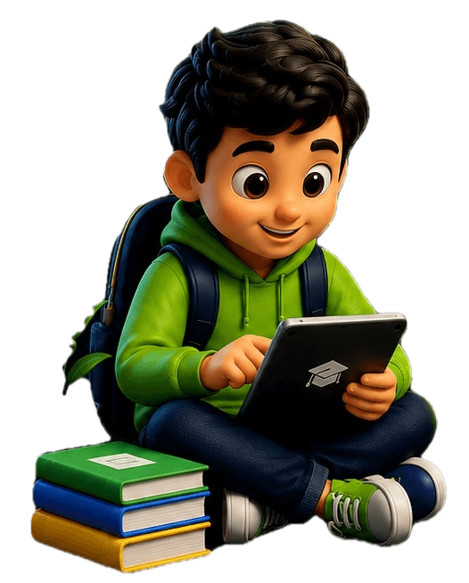 Student reading a book